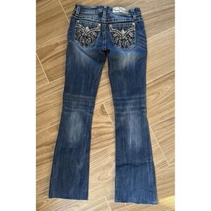 Miss Me Jeans Womens 26 Signature Boot Low Rise Whiskers Honeycomb Y2K Plaid